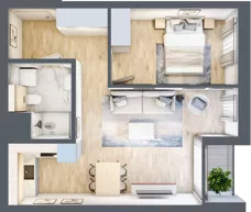 2 pokoje, mieszkanie 41,91 m², piętro 2, oferta nr G/24, DOKI Living - etap II, Gdańsk, Śródmieście, ul. Popiełuszki / Rybaki Górne