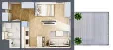 1 pokój, mieszkanie 34,58 m², piętro 1, oferta nr G/66, DOKI Living - etap II, Gdańsk, Śródmieście, ul. Popiełuszki / Rybaki Górne