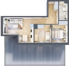 3 pokoje, mieszkanie 55,94 m², piętro 1, oferta nr G/67, DOKI Living - etap II, Gdańsk, Śródmieście, ul. Popiełuszki / Rybaki Górne