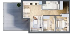 3 pokoje, mieszkanie 53,16 m², piętro 1, oferta nr G/69, DOKI Living - etap II, Gdańsk, Śródmieście, ul. Popiełuszki / Rybaki Górne