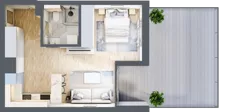 1 pokój, mieszkanie 35,62 m², piętro 1, oferta nr G/77, DOKI Living - etap II, Gdańsk, Śródmieście, ul. Popiełuszki / Rybaki Górne