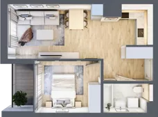 2 pokoje, mieszkanie 39,14 m², piętro 2, oferta nr G/83, DOKI Living - etap II, Gdańsk, Śródmieście, ul. Popiełuszki / Rybaki Górne