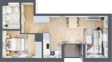 2 pokoje, mieszkanie 45,16 m², piętro 2, oferta nr G/88, DOKI Living - etap II, Gdańsk, Śródmieście, ul. Popiełuszki / Rybaki Górne
