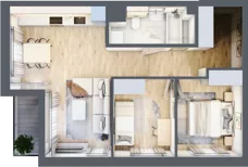 3 pokoje, mieszkanie 53,21 m², piętro 3, oferta nr G/93, DOKI Living - etap II, Gdańsk, Śródmieście, ul. Popiełuszki / Rybaki Górne