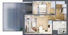 2 pokoje, mieszkanie 42,01 m², piętro 1, oferta nr G/152, DOKI Living - etap II, Gdańsk, Śródmieście, ul. Popiełuszki / Rybaki Górne