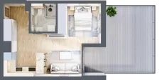 1 pokój, mieszkanie 35,62 m², piętro 1, oferta nr G/157, DOKI Living - etap II, Gdańsk, Śródmieście, ul. Popiełuszki / Rybaki Górne