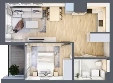 2 pokoje, mieszkanie 39,14 m², piętro 2, oferta nr G/163, DOKI Living - etap II, Gdańsk, Śródmieście, ul. Popiełuszki / Rybaki Górne