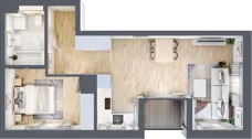2 pokoje, mieszkanie 45,16 m², piętro 3, oferta nr G/180, DOKI Living - etap II, Gdańsk, Śródmieście, ul. Popiełuszki / Rybaki Górne