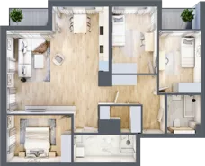 4 pokoje, mieszkanie 93,31 m², piętro 6, oferta nr G/209, DOKI Living - etap II, Gdańsk, Śródmieście, ul. Popiełuszki / Rybaki Górne
