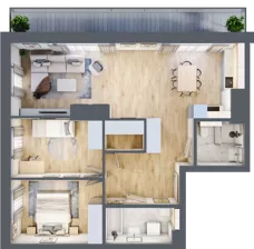 3 pokoje, mieszkanie 74,24 m², piętro 7, oferta nr G/220, DOKI Living - etap II, Gdańsk, Śródmieście, ul. Popiełuszki / Rybaki Górne
