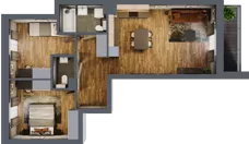 3 pokoje, mieszkanie 64,49 m², piętro 1, oferta nr C8/2, Konstelacja etap II, Gdynia, Pogórze, ul. Paderewskiego