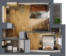 2 pokoje, mieszkanie 40,78 m², piętro 1, oferta nr C8/24, Konstelacja etap II, Gdynia, Pogórze, ul. Paderewskiego