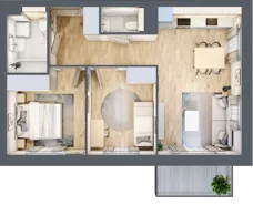 3 pokoje, mieszkanie 55,06 m², piętro 2, oferta nr B2/28, Osiedle przy Błoniach 3 - etap II, Rumia, Janowo, ul. Błoń Janowskich