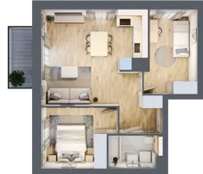 3 pokoje, mieszkanie 52,76 m², piętro 1, oferta nr B3/9, Osiedle przy Błoniach 3 - etap II, Rumia, Janowo, ul. Błoń Janowskich