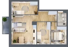 4 pokoje, mieszkanie 66,20 m², piętro 1, oferta nr B4/5, Osiedle przy Błoniach 3 - etap II, Rumia, Janowo, ul. Błoń Janowskich