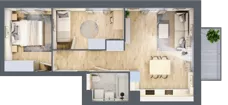 3 pokoje, mieszkanie 51,80 m², piętro 1, oferta nr B4/56, Osiedle przy Błoniach 3 - etap II, Rumia, Janowo, ul. Błoń Janowskich