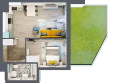 2 pokoje, mieszkanie 41,42 m², parter, oferta nr B1/9, Leśna Góra, Gdańsk, Brętowo, Niedźwiednik, ul. Leśna Góra