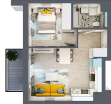 2 pokoje, mieszkanie 35,71 m², piętro 1, oferta nr B1/15, Leśna Góra, Gdańsk, Brętowo, Niedźwiednik, ul. Leśna Góra
