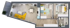 3 pokoje, mieszkanie 59,61 m², piętro 1, oferta nr B1/17, Leśna Góra, Gdańsk, Brętowo, Niedźwiednik, ul. Leśna Góra