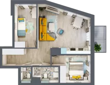 3 pokoje, mieszkanie 58,57 m², piętro 1, oferta nr B1/19, Leśna Góra, Gdańsk, Brętowo, Niedźwiednik, ul. Leśna Góra
