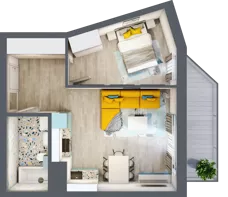 2 pokoje, mieszkanie 40,44 m², piętro 2, oferta nr B1/21, Leśna Góra, Gdańsk, Brętowo, Niedźwiednik, ul. Leśna Góra