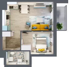 2 pokoje, mieszkanie 41,42 m², piętro 2, oferta nr B1/29, Leśna Góra, Gdańsk, Brętowo, Niedźwiednik, ul. Leśna Góra