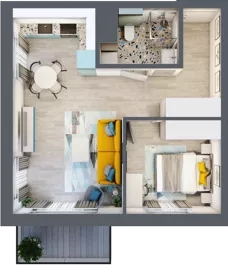 2 pokoje, mieszkanie 42,85 m², piętro 3, oferta nr B1/31, Leśna Góra, Gdańsk, Brętowo, Niedźwiednik, ul. Leśna Góra