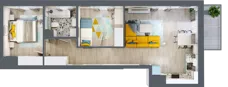 3 pokoje, mieszkanie 56,51 m², piętro 3, oferta nr B1/36, Leśna Góra, Gdańsk, Brętowo, Niedźwiednik, ul. Leśna Góra