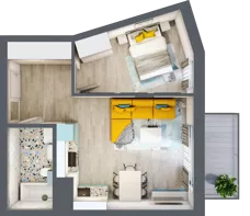 2 pokoje, mieszkanie 40,44 m², piętro 4, oferta nr B1/39, Leśna Góra, Gdańsk, Brętowo, Niedźwiednik, ul. Leśna Góra