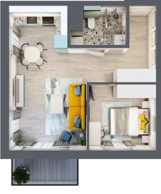 2 pokoje, mieszkanie 42,85 m², piętro 4, oferta nr B1/40, Leśna Góra, Gdańsk, Brętowo, Niedźwiednik, ul. Leśna Góra
