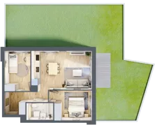 3 pokoje, mieszkanie 46,13 m², piętro 2, oferta nr B6/33, Osiedle przy Błoniach 3 - etap IV, Rumia, Janowo, ul. Błoń Janowskich 