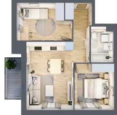 3 pokoje, mieszkanie 47,48 m², piętro 2, oferta nr B5/26, Osiedle przy Błoniach 3 - etap IV, Rumia, Janowo, ul. Błoń Janowskich 