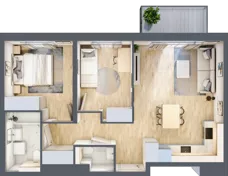 3 pokoje, mieszkanie 57,99 m², piętro 3, oferta nr B5/38, Osiedle przy Błoniach 3 - etap IV, Rumia, Janowo, ul. Błoń Janowskich 