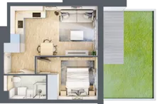 2 pokoje, mieszkanie 34,76 m², parter, oferta nr B5/1, Osiedle przy Błoniach 3 - etap IV, Rumia, Janowo, ul. Błoń Janowskich 