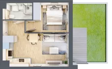 2 pokoje, mieszkanie 34,43 m², parter, oferta nr B6/3, Osiedle przy Błoniach 3 - etap IV, Rumia, Janowo, ul. Błoń Janowskich 