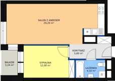 2 pokoje, mieszkanie 51,50 m², piętro 1, oferta nr A.1.8, Świerzawska 13, Poznań, Ławica, Grunwald, ul. Świerzawska 13