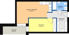 2 pokoje, mieszkanie 46,51 m², piętro 5, oferta nr A.5.9, Świerzawska 13, Poznań, Ławica, Grunwald, ul. Świerzawska 13