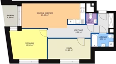 3 pokoje, mieszkanie 67,86 m², piętro 6, oferta nr A.6.9, Świerzawska 13, Poznań, Ławica, Grunwald, ul. Świerzawska 13