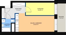 2 pokoje, mieszkanie 42,33 m², piętro 7, oferta nr A.7.5, Świerzawska 13, Poznań, Ławica, Grunwald, ul. Świerzawska 13