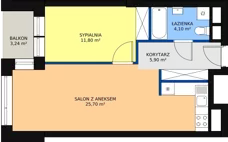 2 pokoje, mieszkanie 48,73 m², piętro 1, oferta nr B.1.10, Świerzawska 13, Poznań, Ławica, Grunwald, ul. Świerzawska 13