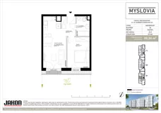 2 pokoje, mieszkanie 39,34 m², parter, oferta nr 20.2, Myslovia, Mysłowice, ul. Ks. Norberta Bończyka 20