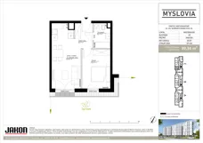 2 pokoje, mieszkanie 39,34 m², parter, oferta nr 20.87, Myslovia, Mysłowice, ul. Ks. Norberta Bończyka 20