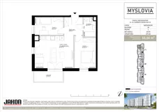 3 pokoje, mieszkanie 52,56 m², piętro 1, oferta nr 20.93, Myslovia, Mysłowice, ul. Ks. Norberta Bończyka 20