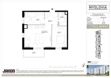 3 pokoje, mieszkanie 52,56 m², piętro 2, oferta nr 20.98, Myslovia, Mysłowice, ul. Ks. Norberta Bończyka 20