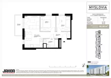 3 pokoje, mieszkanie 46,48 m², piętro 4, oferta nr 20.109, Myslovia, Mysłowice, ul. Ks. Norberta Bończyka 20