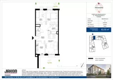 3 pokoje, mieszkanie 63,55 m², parter, oferta nr E.C74, Wieruszowska, Poznań, Grunwald, Junikowo, ul. Wieruszowska 4