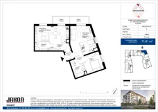 3 pokoje, mieszkanie 71,91 m², piętro 1, oferta nr E.B38, Wieruszowska, Poznań, Grunwald, Junikowo, ul. Wieruszowska 4