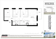 4 pokoje, mieszkanie 64,91 m², piętro 8, oferta nr 20.39, Myslovia, Mysłowice, ul. Ks. Norberta Bończyka 20