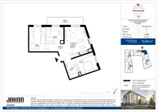 4 pokoje, mieszkanie 72,89 m², piętro 3, oferta nr E.B50, Wieruszowska, Poznań, Grunwald, Junikowo, ul. Wieruszowska 4