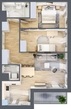 3 pokoje, mieszkanie 63,90 m², piętro 2, oferta nr AM2/3, Nowa Drożdżownia - Etap II, Kraków, Bieżanów-Prokocim, ul. Drożdżowa 5
